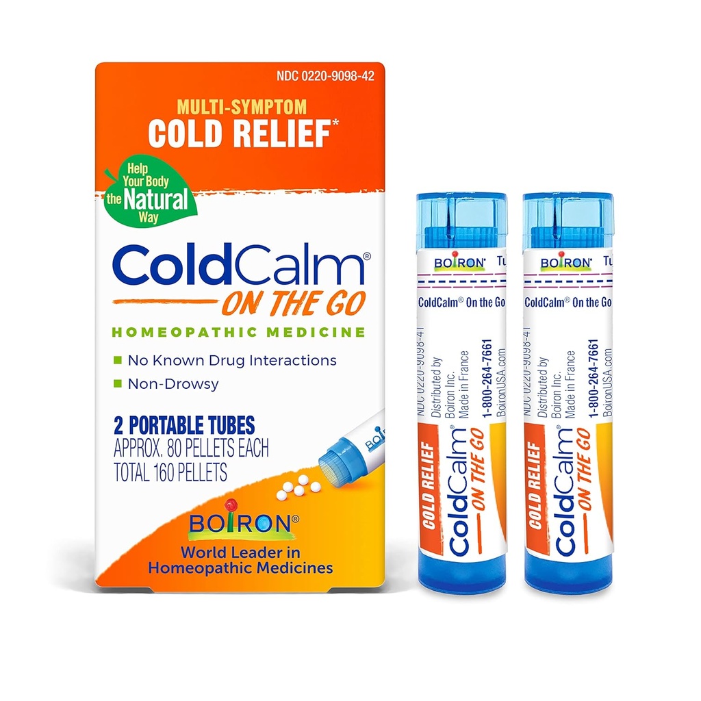 Boiron ColdCalm The Go Cold Relief for Sneezing, Runny Nose, Nasal Congestion, and Sore Throat - Count 2 (160kWs)
