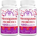 Kadınlar için 120 milyar CFU Probiyotikler, Menopause Hot Flashes, Night Sweats, Mood Swings ve Hormonlar - 120 Herbal Capsules