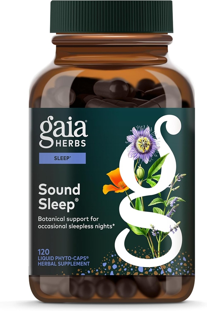 Gaia Herbs Ses Uyku - Calm & Relaxation - Valerian Root, Passionflower & More - 120 Vegan Sıvı Phyto-Capsules (40-Day Supply)
