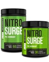 Jacked Factory NITROSURGE Pre Workout Supplement - Endless Energy, Instant Strength Gains, Clear Focus, Intense Pumps - NO ATM & Güçlü Preworkout Energy Toz - 90 Hizmet, Arctic White