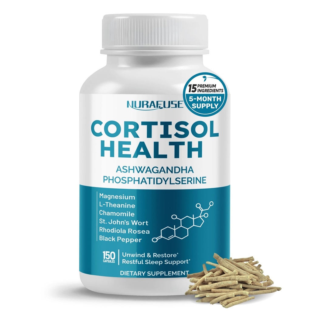 KURUMSAL Health Ashwagandha 15in-1 Supplement with Magnezyum Phosphatidylserine L-Theanine Chamomile Rhodiola Rosea Licorice Holy Basil - Made in the USA