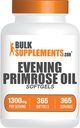 BulkSupplements.com Evening Primrose Oil Softgels - GLA Supplements, Evening Primrose Oil 1300 mg - Gluten Free, 1 Softgel per Service, 365 Count (Pack of 1)