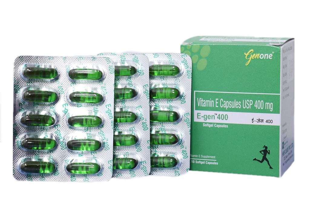Genone E-Gen 400 E Capsule for Glowing Face, Skin and Hair Nutrition (30 Capsules)