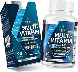Men Multivitamins 50 Plus - Daily Multivitamin for Men with Fermented Herbal Extracts & 43 Vitamins and Minerals - Mens Vitamins Supports Memory & Brain, Energy, Bone Health