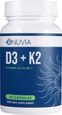D3+K2 - Kadınlar ve Erkekler için D3 K2 Supplement - 60 Veggie Capsules - Bioperine Black Pepper Ekstraksiyon ile - Amerika Birleşik Devletleri'nde Yapılan En Az Gıda ve Kalp Sağlığı Destek - ABD'de Yapılan
