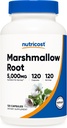 Nutricost Marshmallow Root 5000 mg Equivalent, 120 Vegetarian Capsules - Gluten Free & Non-GMO - 500 mg of 10:1 Ekstraksiyon
