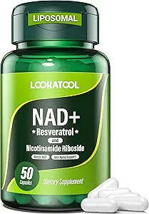 NAD+ συμπλήρωμα ρεσβερατρόλης, Λιποσωμική ρεσβερατρόλη, Quercetin NR συμπλήρωμα για την καταπολέμηση της γήρανσης, εστίαση, ενέργεια, 60 κάψουλες