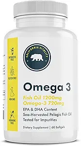Fish Oil Omega-3 Supplements, Omega-3, EPA, DHA, Lemon Flavor - ABD'de, Vegan, Non-GMO, Gluten-Free, ve Dairy-Free