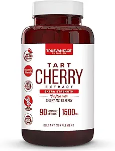Tart Cherry Extract Capsules ile Celery Seed Extract ve Bilberry Ortak Destek, Kas Kurtarma ve Uric Acid Flush Support, ABD'de Made - 90 Tart Cherry Capsules