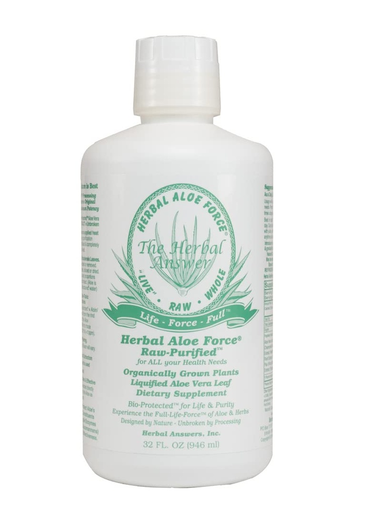 Herbal, Herbal Aloe Force Aloe Vera ve Herbal Diyetsel Supplement, 32 fl oz