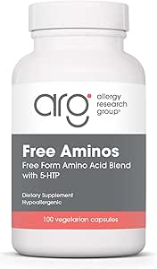 Alerji Araştırma Grubu Ücretsiz Aminos Supplement - Lean Muscle Mass Support, Vegetarian Capsules - 100 Count