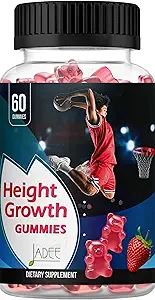 Jadee Height Growth Gummies for Friends & Kidsuba 325 mg, Teen Vitamins D3,K2,C, Magnezyum, Ashwagandha, çinko, L-Arginine - Bone Health, Development & Strength - High Art