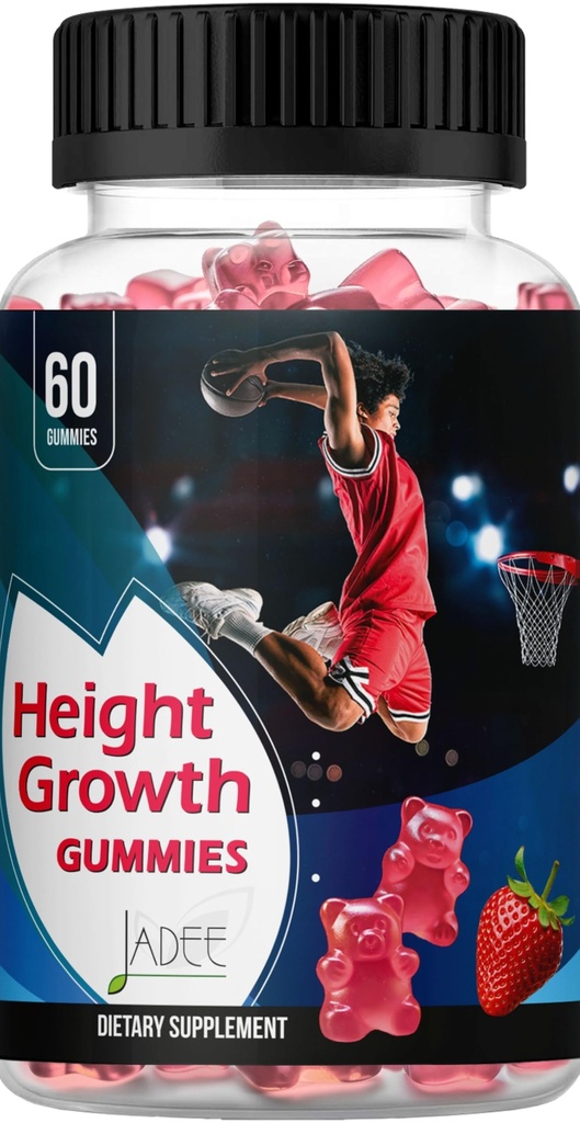 Jadee Height Growth Gummies for Friends & Kidsuba 325 mg, Teen Vitamins D3,K2,C, Magnezyum, Ashwagandha, çinko, L-Arginine - Bone Health, Development & Strength - High Art