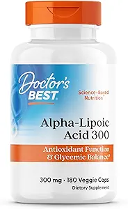 Doktor'un En İyi Alfa-Lipoic Acid 300, Antioksi Fonksiyonl & Glycemic Balances, Non-GMO, Gluten Free, Vegan, Soy Free, 300 mg, 180 Veggie Caps