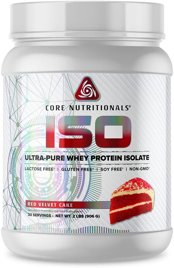 Core Nutritionals ISO, 100% Micro Filtreed, Zero Yapay Fillers, 25g Whey Protein Isolate, 32 Hizmet (Red Velvet)
