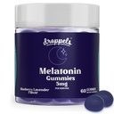Droppels Melatonin Gummies, 5 mg – Plant-Based, Vegan Melatonin 5 mg for Natural Sleep Support with Chamomile Extract, 60 Count, Blueberry Flavor (1-Month Supply)