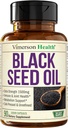 Black Seed Oil - Cold Pressed Black Seed Oil Capsules - Vitamin E & Omega 3 6 9 - Immune & Ortak Destek, Antioksis, Digestion, Hair Skin Nails - Vegan 90 Caps