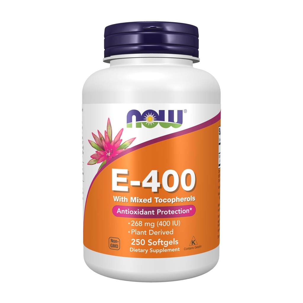Şimdi Gıdalar Tamamlar, Vitamin E-400 İ Karma Tocopherols, Antioksi Koruma*, 250 Softgels