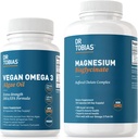 Dr. Tobias Vegan Omega 3 Algae Oil ve Magnezyum Bisglycinate, Kalp, Beyin, Kas ve Bone Health, Non-GMO, Vegan