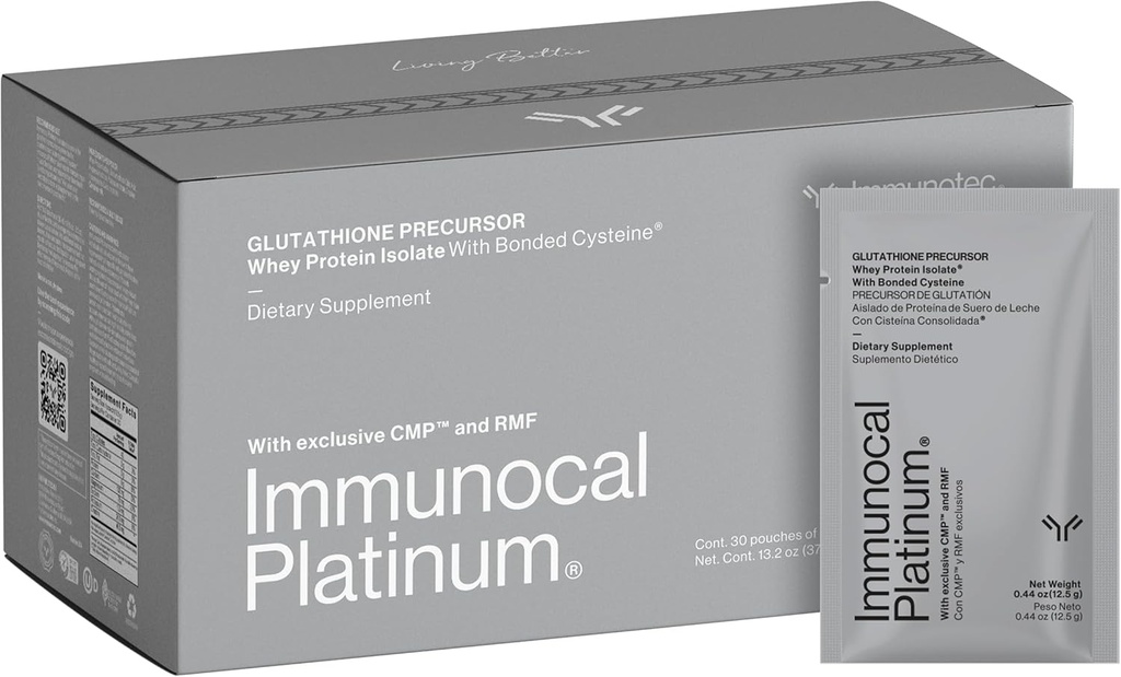 Immunocal Platinum Glutathione Precursor – Whey Protein Isolate, Anti-Aging, Skin + Hücre Renewal, Immune Support, Detox + Bone Support | Fat and Sugar Free, Lactose-Intolerant Friendly | 30 Hizmet