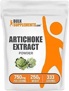 BulkSupplements.com Artichoke Extract Powder - Herbal Supplement, Artichoke Supplement - Vegan & Gluten Free, 750mg per Serving, 250g (8.8 oz) (Pack of 1)