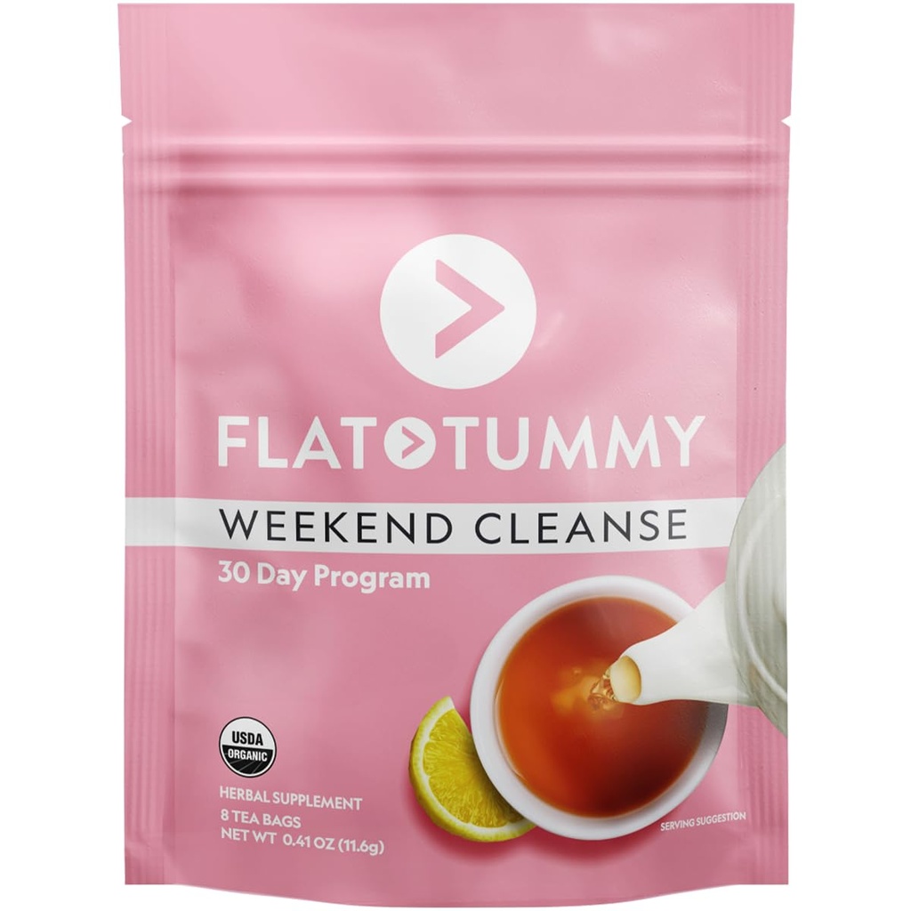 Flat Tummy Weekend Cleanse Tea - 30 Günlük Program - All Natural Colon Cleanse w/Senna ve Dandelion Root, Kadınlar için Bloating Relief - Detox Digestion Support and Gas Reliefse