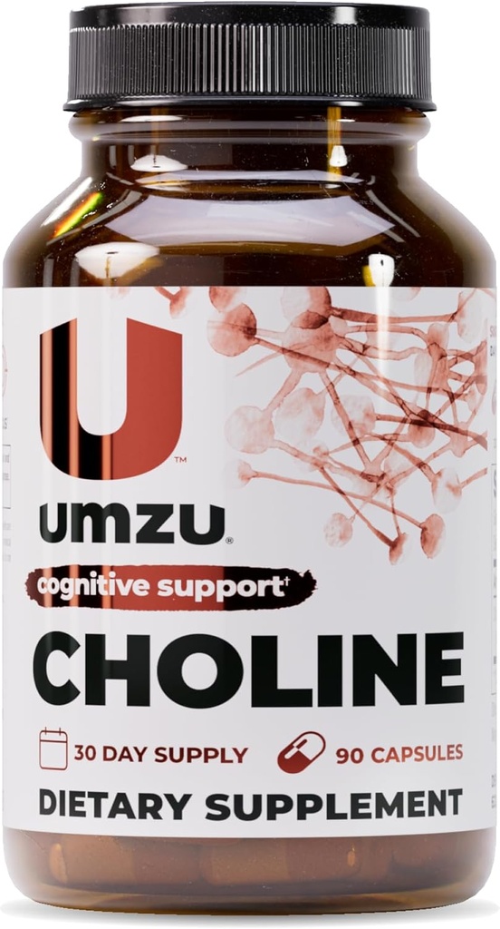 UMZU Choline Supplement for Cognitive and Hormonal Support | Acetylcholine ATM Beyin Focus, Memory & Metabolism | Liver Health & Estrogen Balance (30 Day Supply | 90 Capsules)
