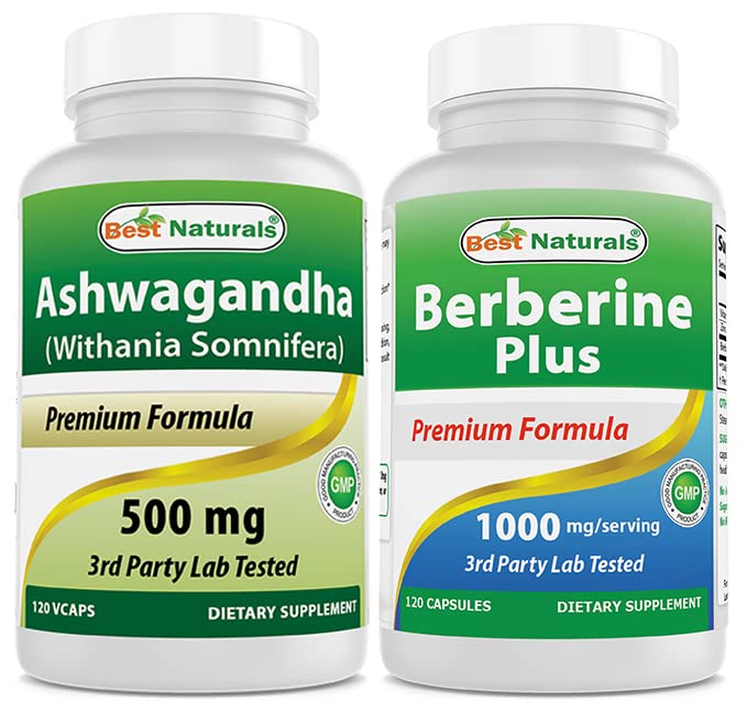 Best Naturals Ashwagandha Extract 500 Mg & Berberine Plus 1000mg