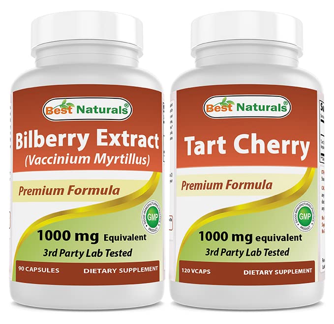 En İyi Doğallar Bilberry 1000 mg & Tart Cherry Extract 1000 mg