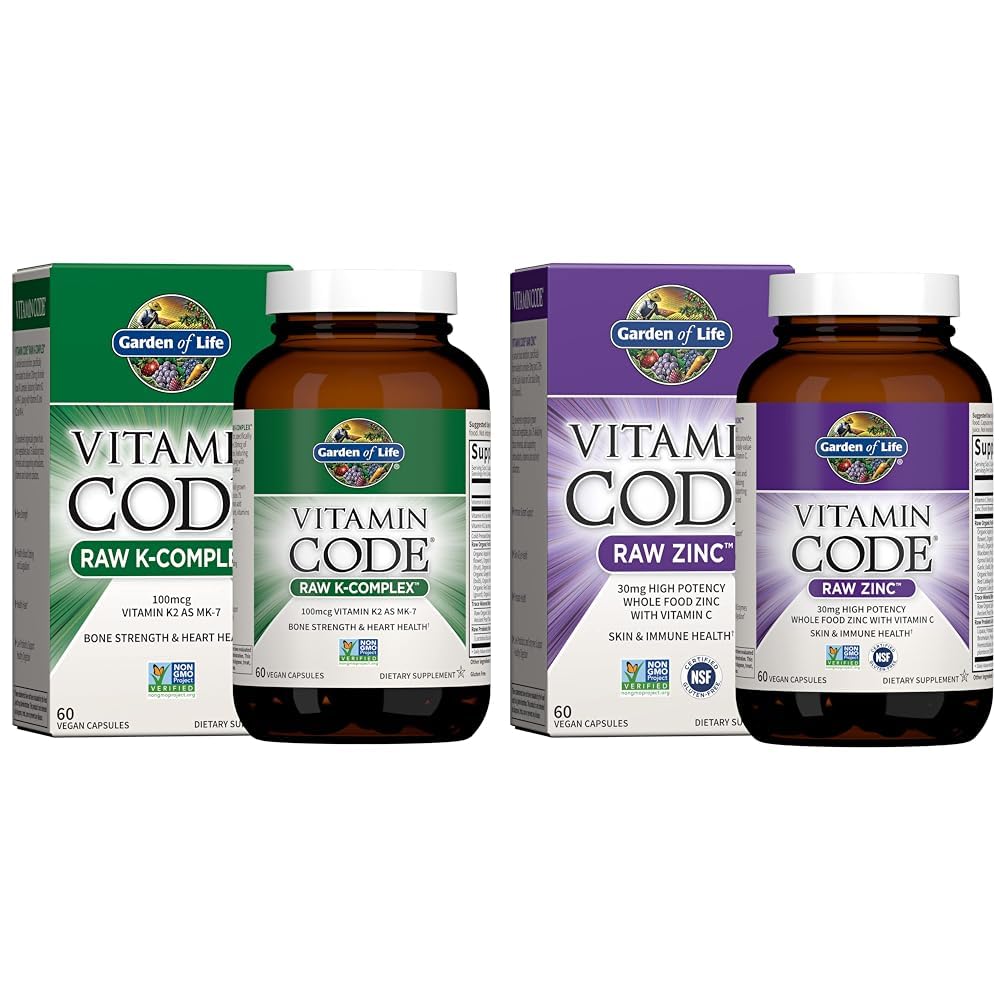 Life Vitamin K2, K1, çinko & Vitamin C - Bone, Heart, Immune Support & Health Digestion - 60 Day Supply