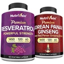 Nutrivein Premium Koreli Panax Reality Supplement & Resveratrol Supplement Sche: Yüksek-Abase Resveratrol Capsules & Macintosh for Brain, Defenses, Repair, & Vitality