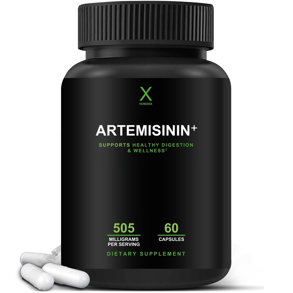 HUMANX Artemisinin 505 mg with Bioperine for Greater Abors - Supports Health Aging, Digestion, and Immunity - USA Third Party Tested - Vegan, Non-GMO - Artemisia Annua - Sweet Wormwood Ekstraksiyon