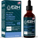 E2H Natural Black Currant Extract, Cold Pressed Black Currant Tohum - Immune System Health - Fast Absorbing Liquid - 2 Fl Oz Oz