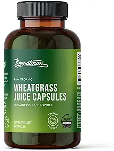 Organik Buğdaycılar, Sproutman tarafından Toz Capsules - 100% Saf Buğdaygras - Aids Digestion - Vitaminler, Antioksilar, Chlorophyll, Enzymes, Minerals & Enerji (150 Pills)