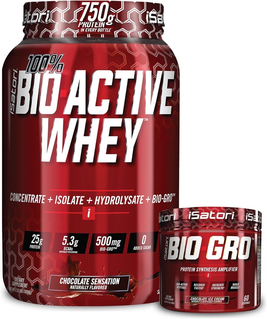 iSatori Bio-GRO Σοκολάτα Παγωτό (60 σερβιρίσματος) & Βιο-ενεργή πρωτεΐνη Whey σκόνης Sensation σοκολάτας (30 σερβιρίσματος)