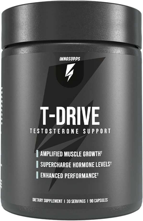 InnoSupps: T-Drive | testosteron ATM | Amplify Muscle growth | KSM-66 Ashwagandha, Boron, Fenugreek | 90 Capsules