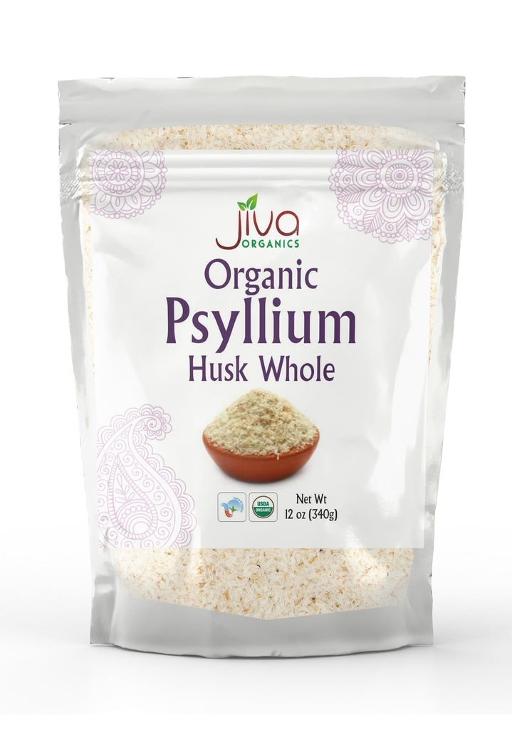 Jiva USDA Organik Whole Husk Psyllium (Isabgol) 12 Ounce