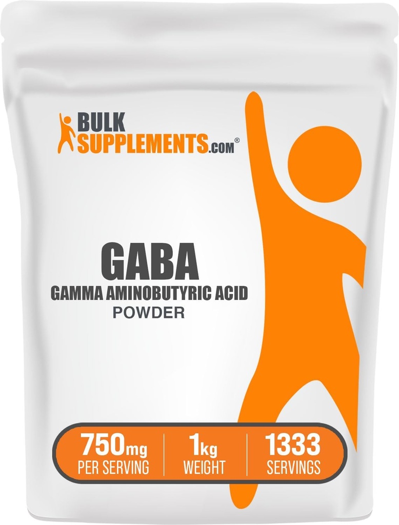 BulkSupplements.com Gamma Aminobutyric Acid Powder - GABA Supplement, GABA 750mg, GABA Powder - Focus & Stress Συμπληρώματα, Gluten Free, 750mg ανά Σερβίρισμα, 5kg (11 lbs)