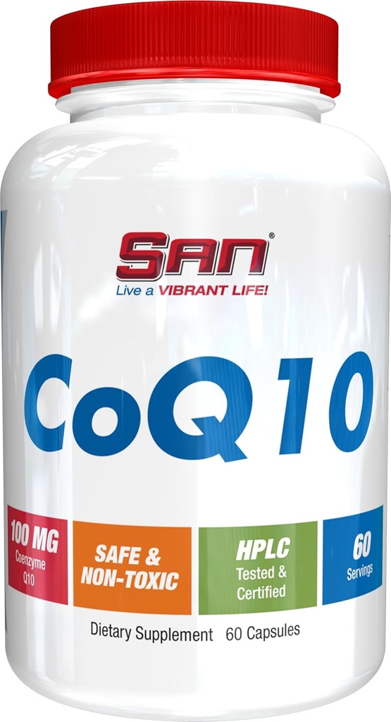 SAN CoQ10 - Kalp Sağlığı ve Enerji Desteği 60 Hizmet için Yüksek Potency Güçlü Antioksit