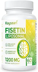 Fisetin 1200 mg Liposomal Fisetin Supplements 98 Pure Fisetin Polyols Antioksis Immunity Health Aging Cognitive Support Non-GMO 60 Capsules