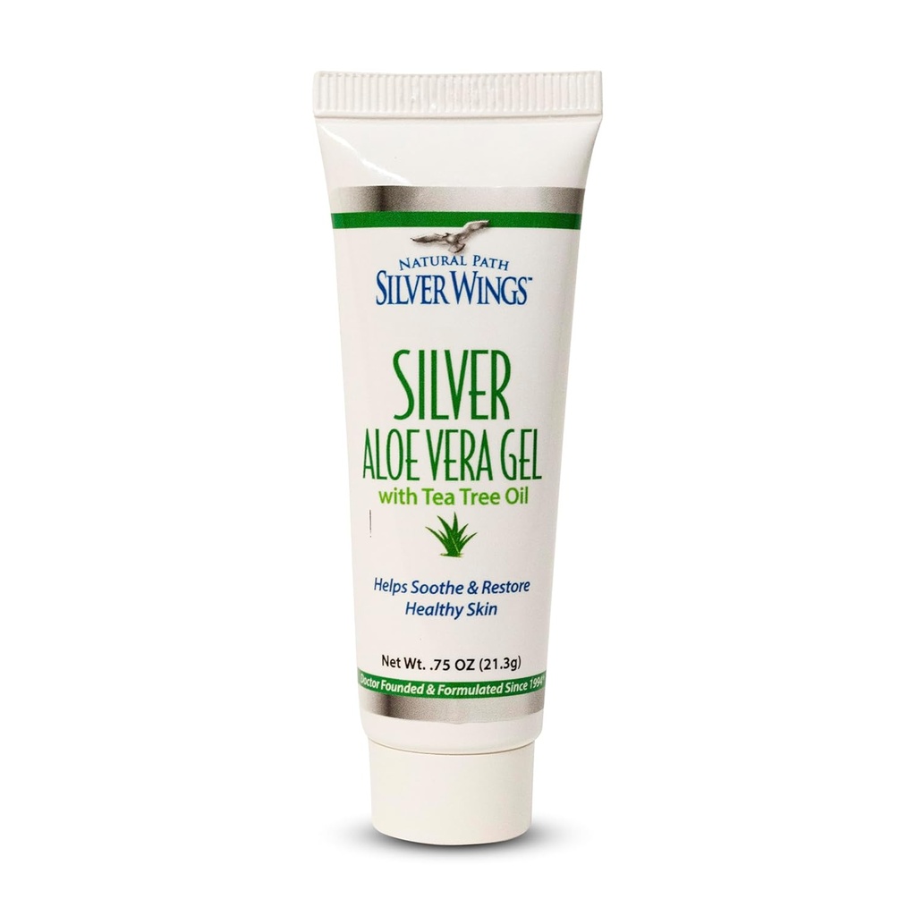 Doğal Pat Silver Wings 200ppm Silver ile Aloe Vera Gel ve Çay Ağacı Petrol - Soothing Skin Care - 0.75 oz