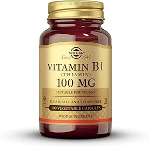 Solgar Vitamin B1 (Thiamin) 100 mg, 100 Sebze Kapsülleri - Enerji Metabolism, Sağlıklı Nervous System, Genel olarak Well-Being - Non-GMO, Vegan, Gluten Free, Dairy Free - 100 Hizmet