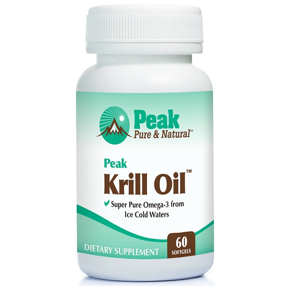 Peak Pure & Natural, Peak Krill Oil Supplement - Ortak ve Kalp Sağlığı için Balık yağından Daha İyi - Krill Oil Brain Supplement - EPA, DHA ve Astaxanthin - 60 yumuşakgels