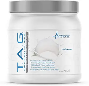 Metabolik Beslenme, TAG, Trans Alanyl Glutamine,% 100 L-Glutamine Peptide Toz, Pre Intra Post Workout Supplement, 400 Grams (40 Hizmet) (Unflavored)