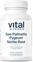 Vital Nutrients Palmetto ile Pygeum & Nettle Root - Erkekler için Vegan Saw Palmetto Sağlıklı Prostate Function* - Gluten, Süt, Soy Free - 60 Capsules