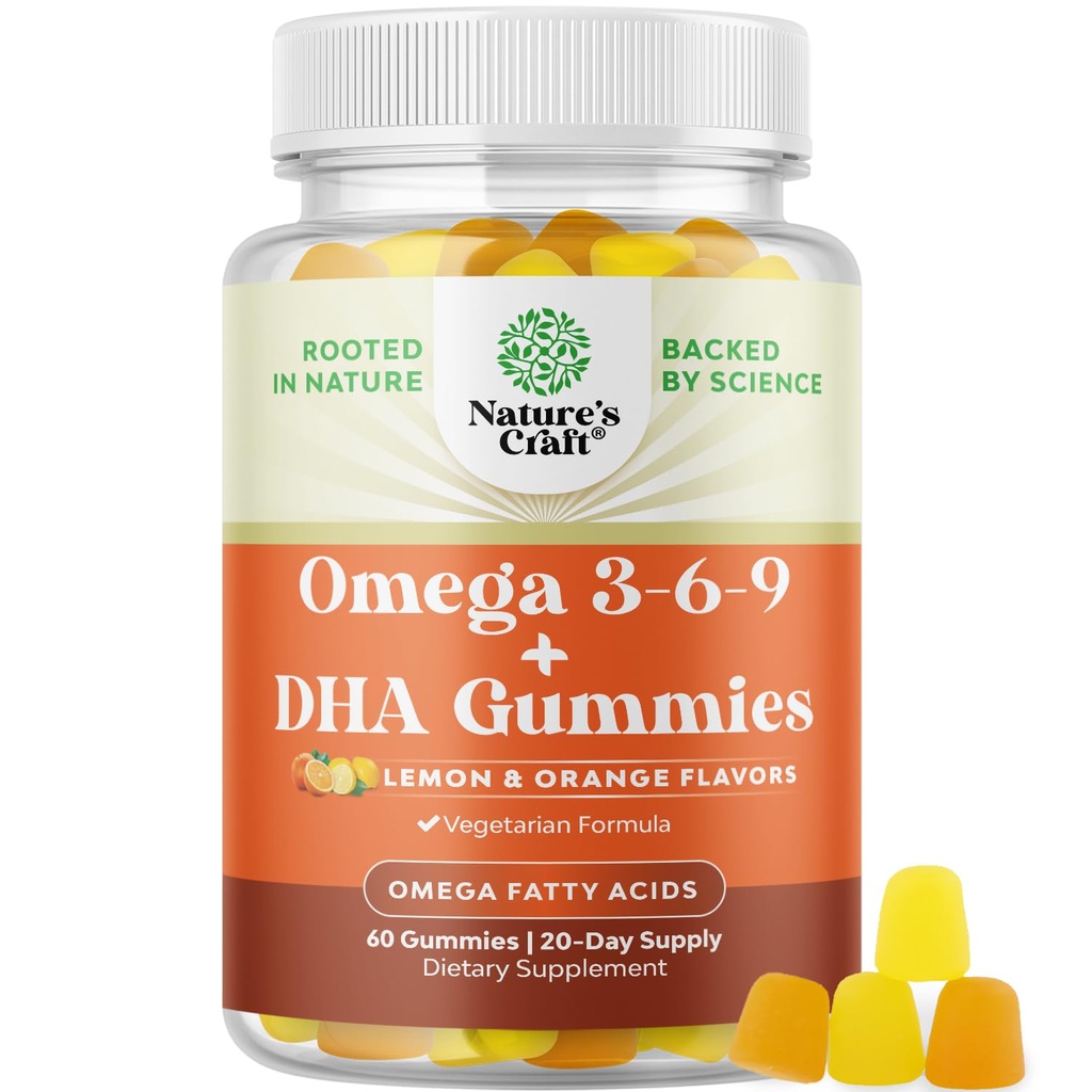 Χορτοφαγικά Ωμέγα 3 Gummies για ενήλικες - Χορτοφαγικά Ωμέγα 3 6 9 DHA Gummies για το εγκεφαλικό οστό και την καρδιά Υγεία και κοινή υποστήριξη - Burpless Haal Fish Free Plant Based Supplement Άνδρες Γυναίκες