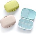 MEACOLIA 3 Pack 8 Διαμερίσματα Travel Pill Organizer, Daily Pill Case Μικρό Κουτί Χάπια για Pocket Purse, Portable Pill Container Medicine Vitamin Organizer (Multi-Colored)