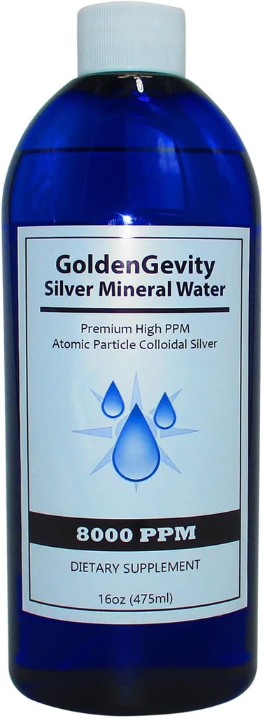 8000 PPM Biyoaktif Atom Koloidal Gümüş, 16 oz | Toxic, Non-GMO Trace Mineral Immune Support Supplement Supplement