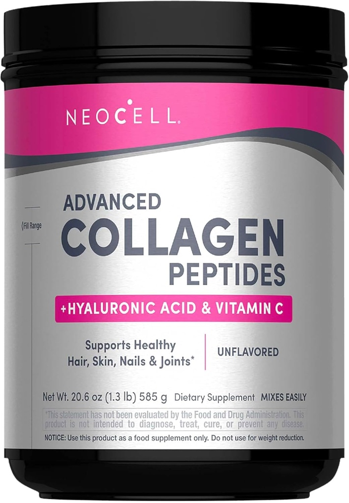 NeoCell Super Collagen Toz, Collagen Plus, C & Hyaluronic Asit, Sağlıklı Saçları, Güzel Skin, & Nail Desteği, Collagen Type 1 & 3, 12g Collagen hizmet başına 20.6 Oz