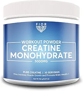 FIOR Pure Tinatine Monohidrat Toz - Erkekler ve Kadınlar için Mikronized Kreatin, Pure Non-GMO, Vegan & Gluten Free Kretine Toz, 5 Grams per Service, 30 Servisler